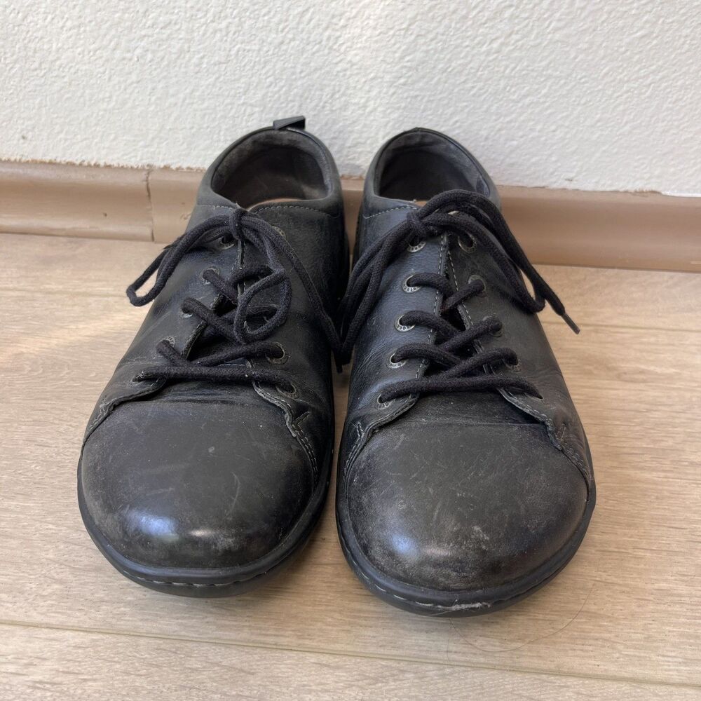 Birkenstock Islay Black Leather Lace Up Shoes Womens Size 39 US 8.5 Workwear